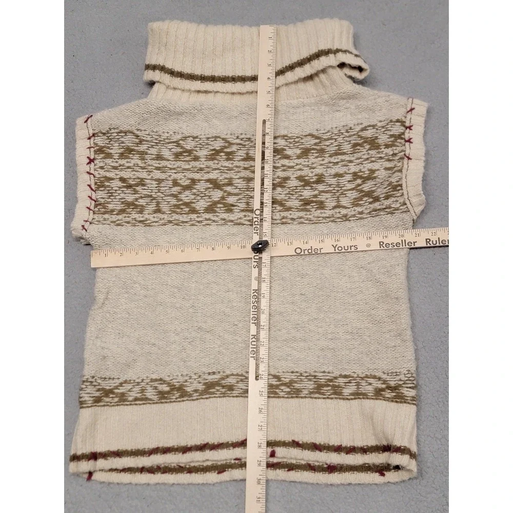Free People Sweater Womens Medium Snow Drift‎ Fair Isle Cowl Neck Top Sleeveless